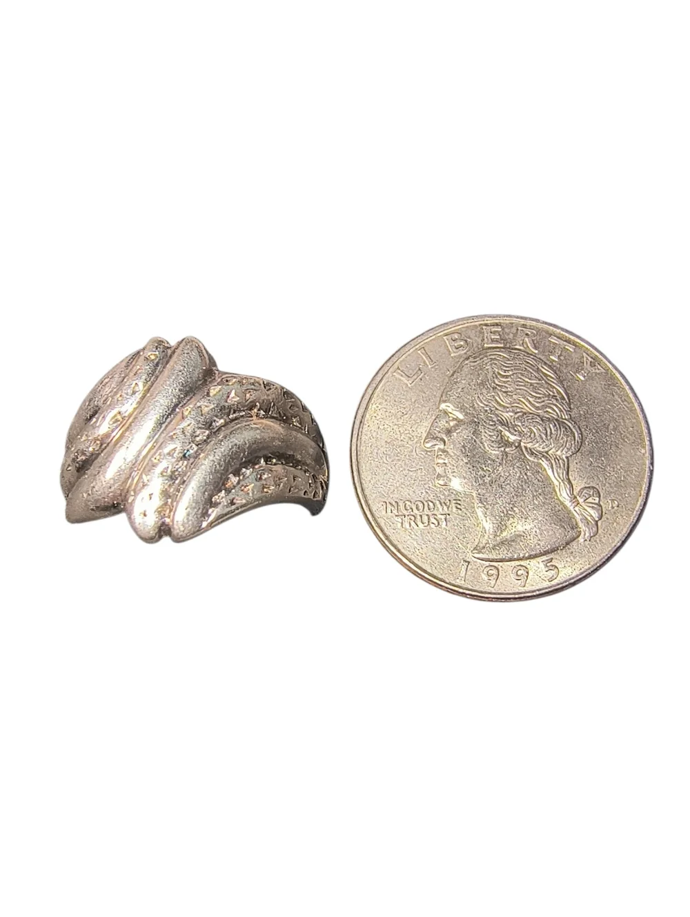 Sterling Silver Textured Fluted Swirl Ring